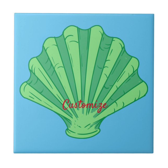 Sage Green Scallop Shell Thunder_Cove  Tile (Front)