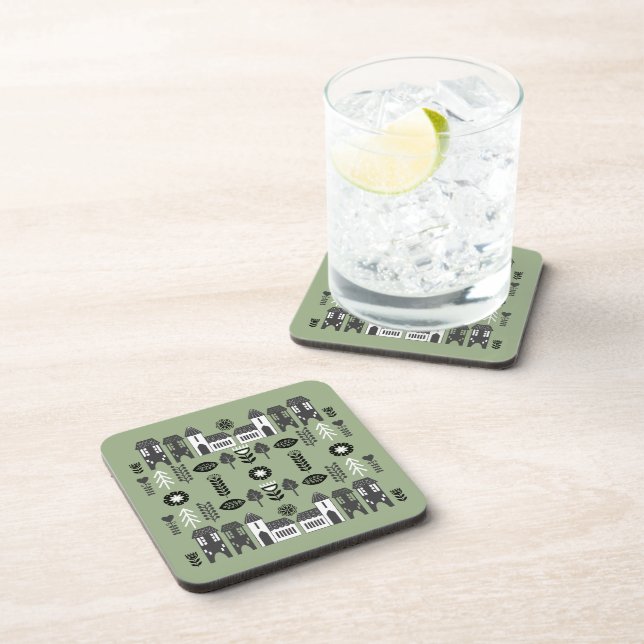 Sage Green Scandi Home Decor Coaster (Right Side)