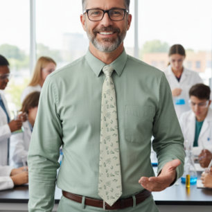 Sage green Science Teacher Profession Dad Tie