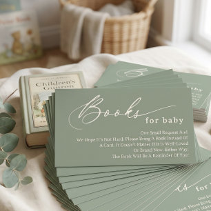 Sage Green Script Books for Baby Enclosure Card
