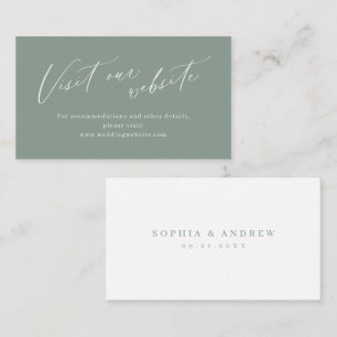 Sage Green script minimalist website Insert card