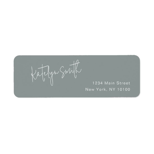 Sage Green Script Name Return Address Label (Front)