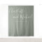 Sage Green Script Wedding Photo Booth Backdrop