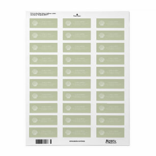 Sage Green Seashell Coastal Wedding Return Address