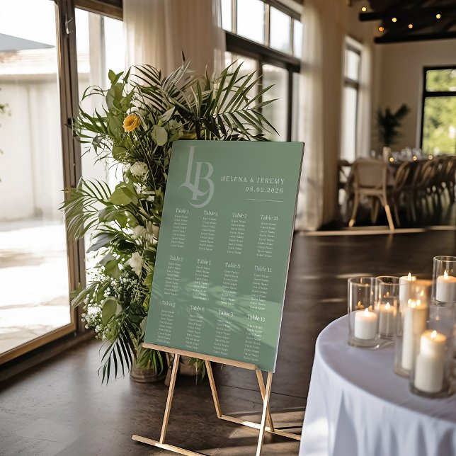 Sage Green Seating Chart | Botanical Geometric (Creator Uploaded)