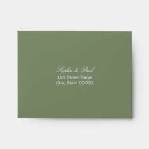 Sage Green Self Addressed RSVP Envelope