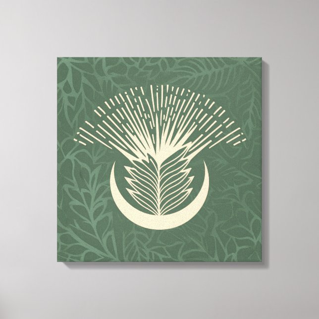 Sage Green Serenity: Boho Geometric  Canvas Print (Front)