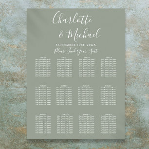 Sage Green Signature Wedding Seating Chart