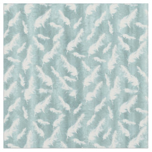 Sage Green Silk Drapes - White Feathers Fabric