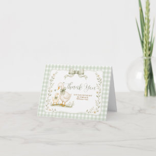 Sage Green Silly Goose Baby Shower Neutral Thank You Card