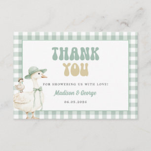 Sage Green Silly Goose Baby Shower Thank You Enclosure Card