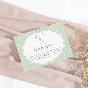 Sage Green Silly Goose Coquette Baby Shower Enclosure Card