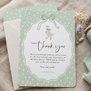 Sage Green Silly Goose Coquette Thanks Baby Shower Invitation