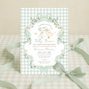 Sage Green Silly Goose Gender Neutral Baby Shower Invitation