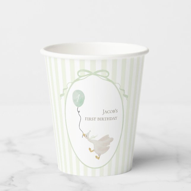 Sage Green Silly Goose Paper Cup (Front)