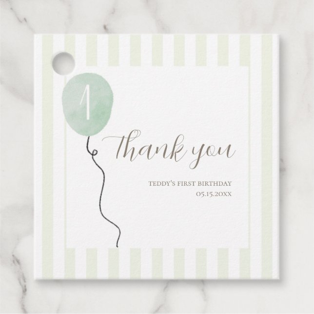 Sage Green Silly Goose Square Favour Tag (Front)