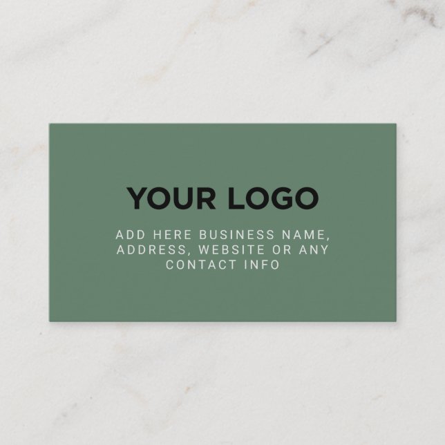 Sage Green | Simple Company Logo Business Card (Front)