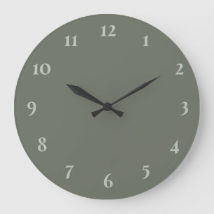 Sage green simple large clock