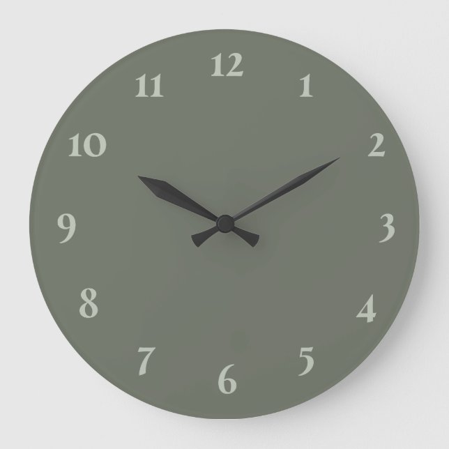 Sage green simple large clock (Front)