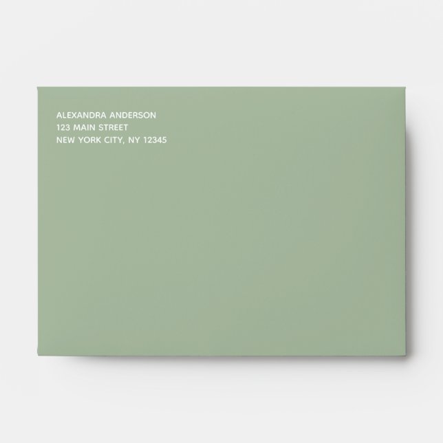 Sage Green Simple Minimalist Coloured Envelope (Front)