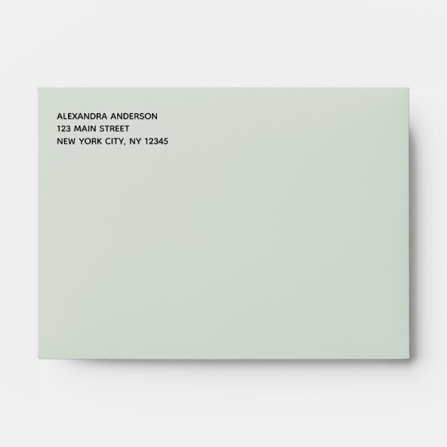 Sage Green Simple Minimalist Coloured Envelope (Front)