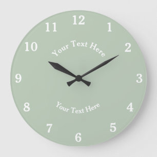 Sage Green Simple Modern Elegant  Large Clock