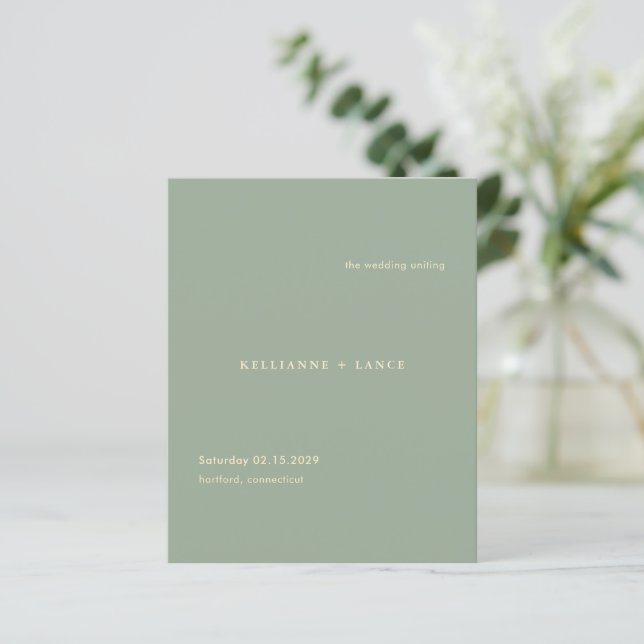 Sage Green Simple Modern Wedding Program (Standing Front)