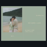 Sage Green Simple Modern Wedding Program<br><div class="desc">Modern style wedding program featuring a simple yet elegant design.  Use the template to easily add your favorite photo or remove it in the design editing tool.</div>