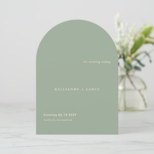 Sage Green Simple Modern Wedding Program Invitation