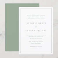 Sage Green Simple Typography Formal Wedding