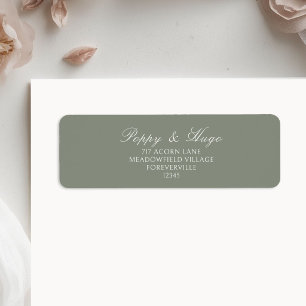 Sage Green Simple Wedding Return Address