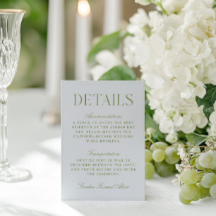 Sage Green & Sky Blue Wedding Details Enclosure Card