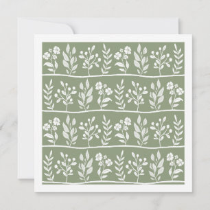 Sage Green Small Botanic Herbarium Garden Card