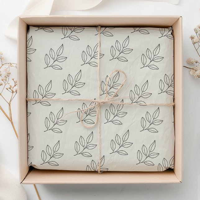 Sage Green Small Business Minimalist Botanical Tissue Paper (Creator Uploaded)
