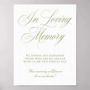 Sage Green & Soft Beige In Loving Memory Sign