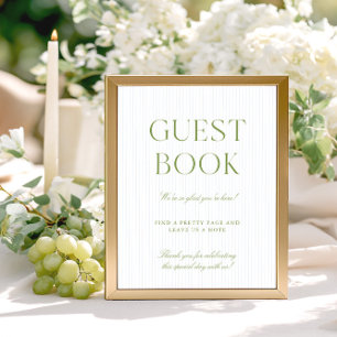 Sage Green & Soft Blue Wedding Guest Book Sign