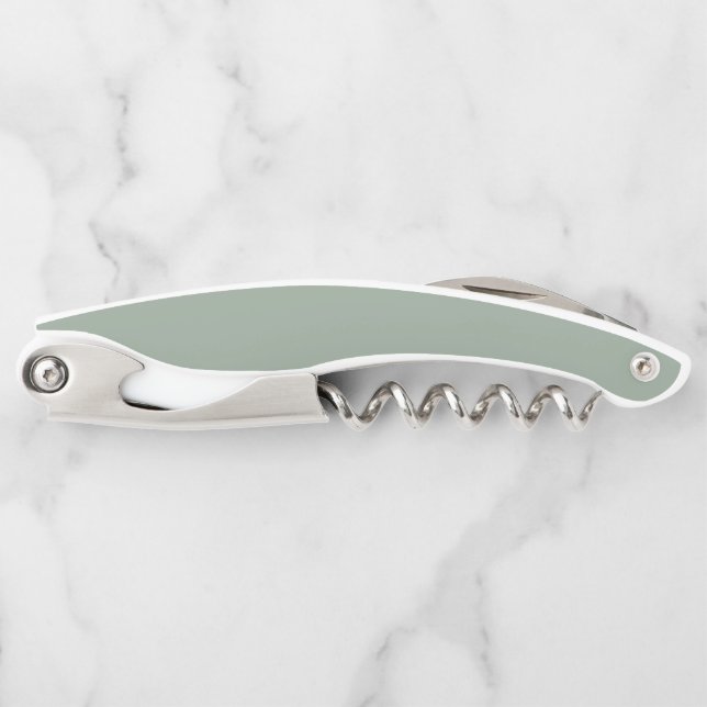 Sage Green Soft Pastel Solid Colour Corkscrew (Front)