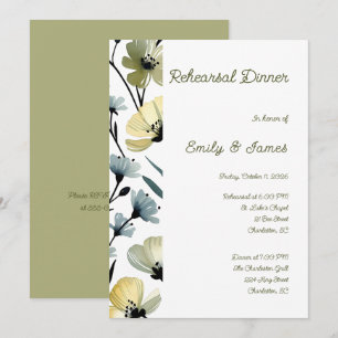 Sage Green & Soft Yellow Botanical Wedding Invitation