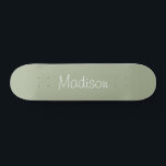 Sage Green Solid Color Personalized Skateboard<br><div class="desc">Sage Green Solid Color. Minimalist aesthetic. Trendy color. Can be personalized.</div>
