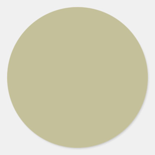 Sage Green Solid Colour | Classic | Elegant Round Sticker (Front)