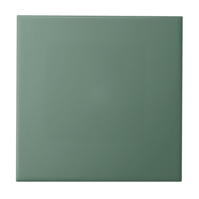 Sage Green Solid Colour Elegant Modern Tile (Front)