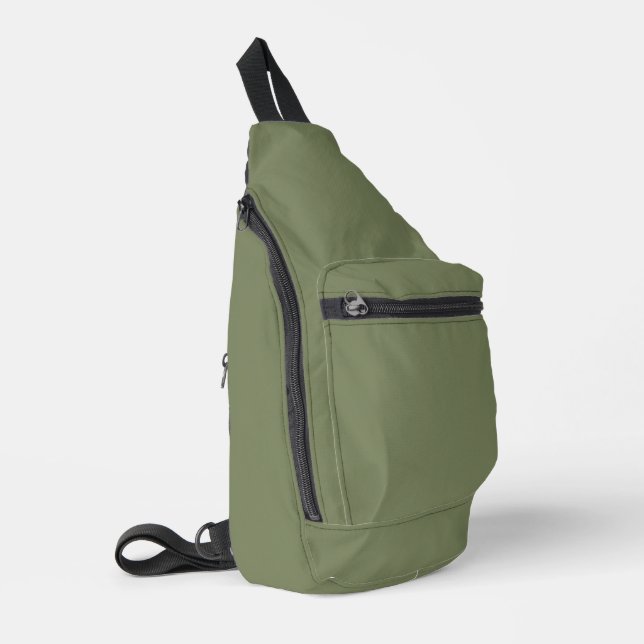 Sage Green Solid Colour Sling Bag (Left Corner)