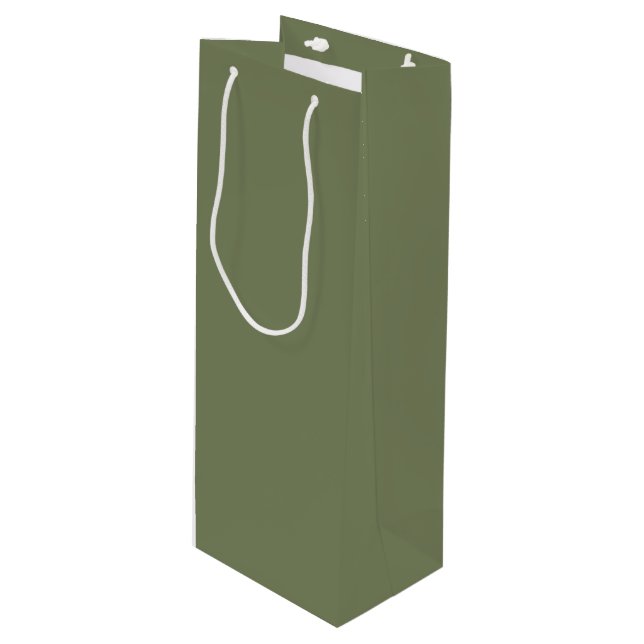 Sage Green Solid Colour Wine Gift Bag (Front Angled)