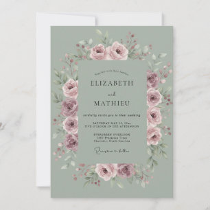 Sage Green Splendid Meadow Wedding Invitation