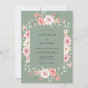 Sage Green Splendid Spring Wedding Invitation