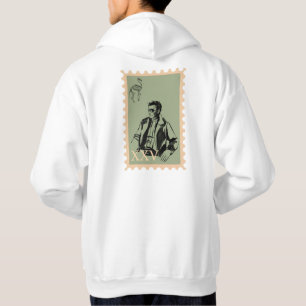 Sage Green Stamp Art Cool Man Horse Skeleton Hoodie