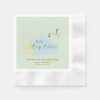 Sage Green Starlit Baby Boy Bliss Special Delivery Napkin