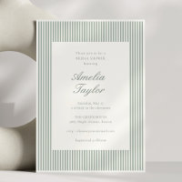 Sage Green Stripe Cream Classic Bridal Shower