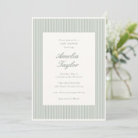 Sage Green Striped Gender Neutral Baby Shower