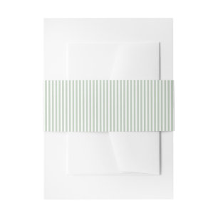 Sage Green Striped Wedding Belly Band Invitation Belly Band